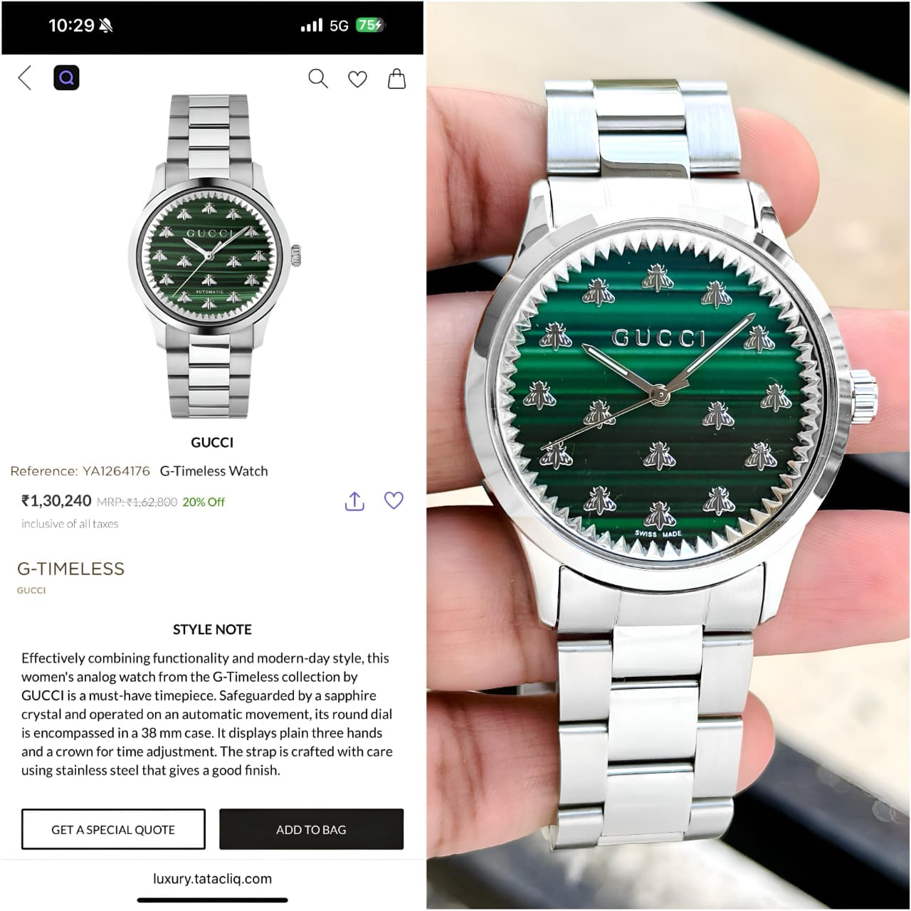 Gucci G-Timeless YA1264176 – Men’s Luxury Watch