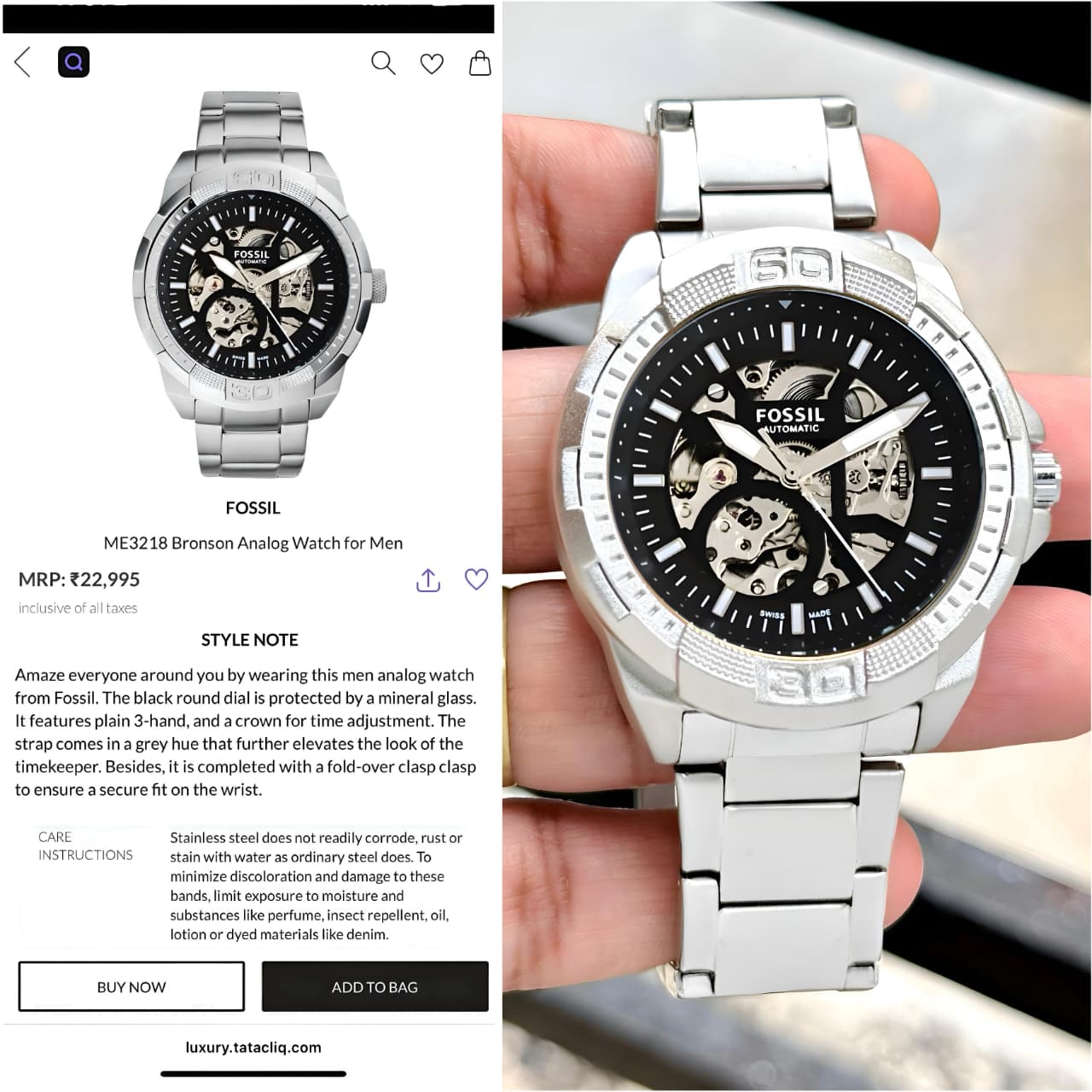 Fossil Bronson Automatic ME3218