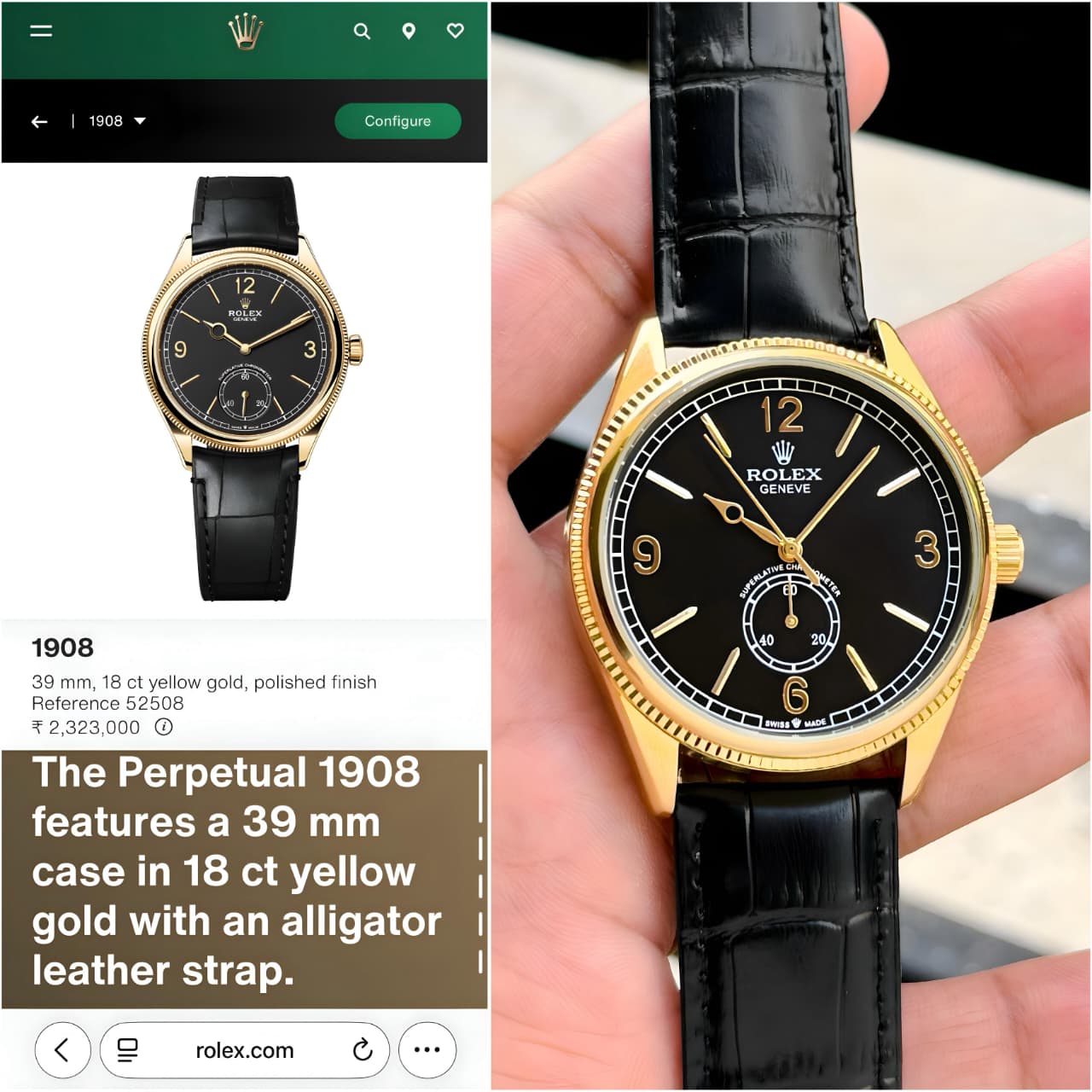 Rolex Perpetual 1908 Watch for Men's