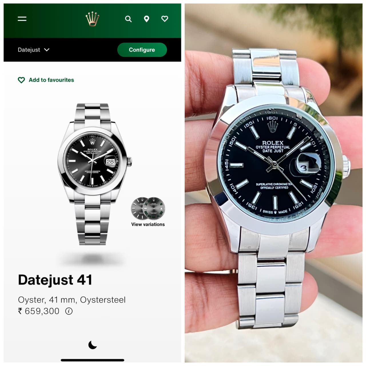 Rolex DateJust Silver Edition Men's Watch