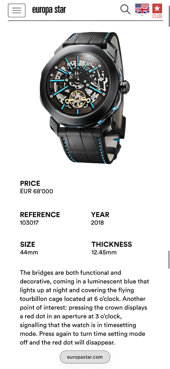 Bvlgari Octo Tourbillon Men's Watch