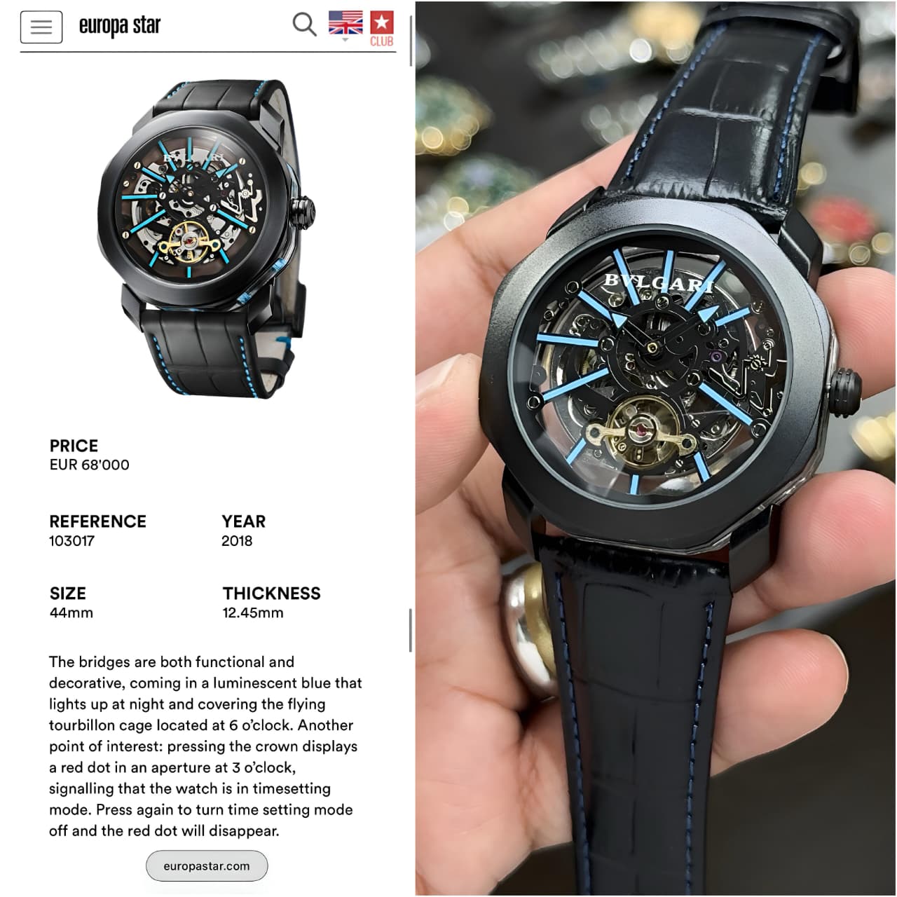 Bvlgari Octo Tourbillon Men's Watch