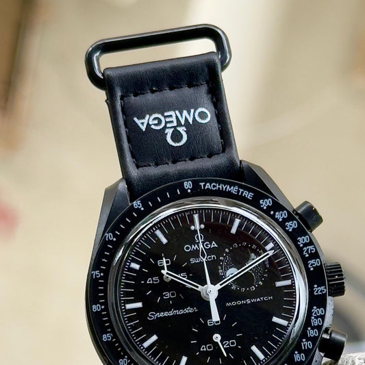 0MEGA X Swatch Speedmaster: Mission to the Moon Full Black Mens Watch