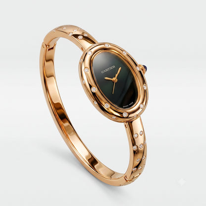 Cartier Diamond Bangle Watch-Rose Gold
