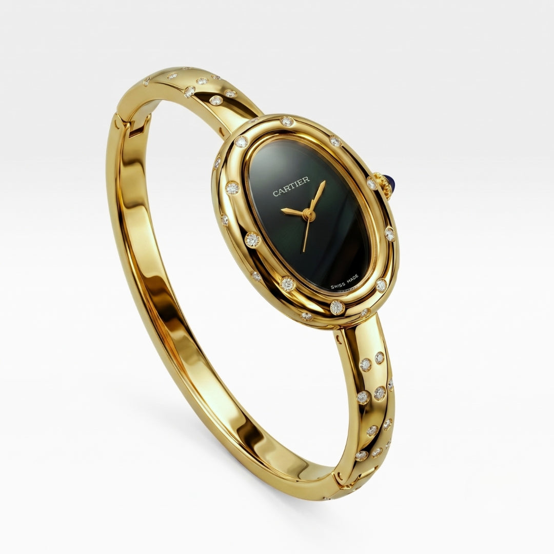 Cartier Diamond Bangle Watch-Gold