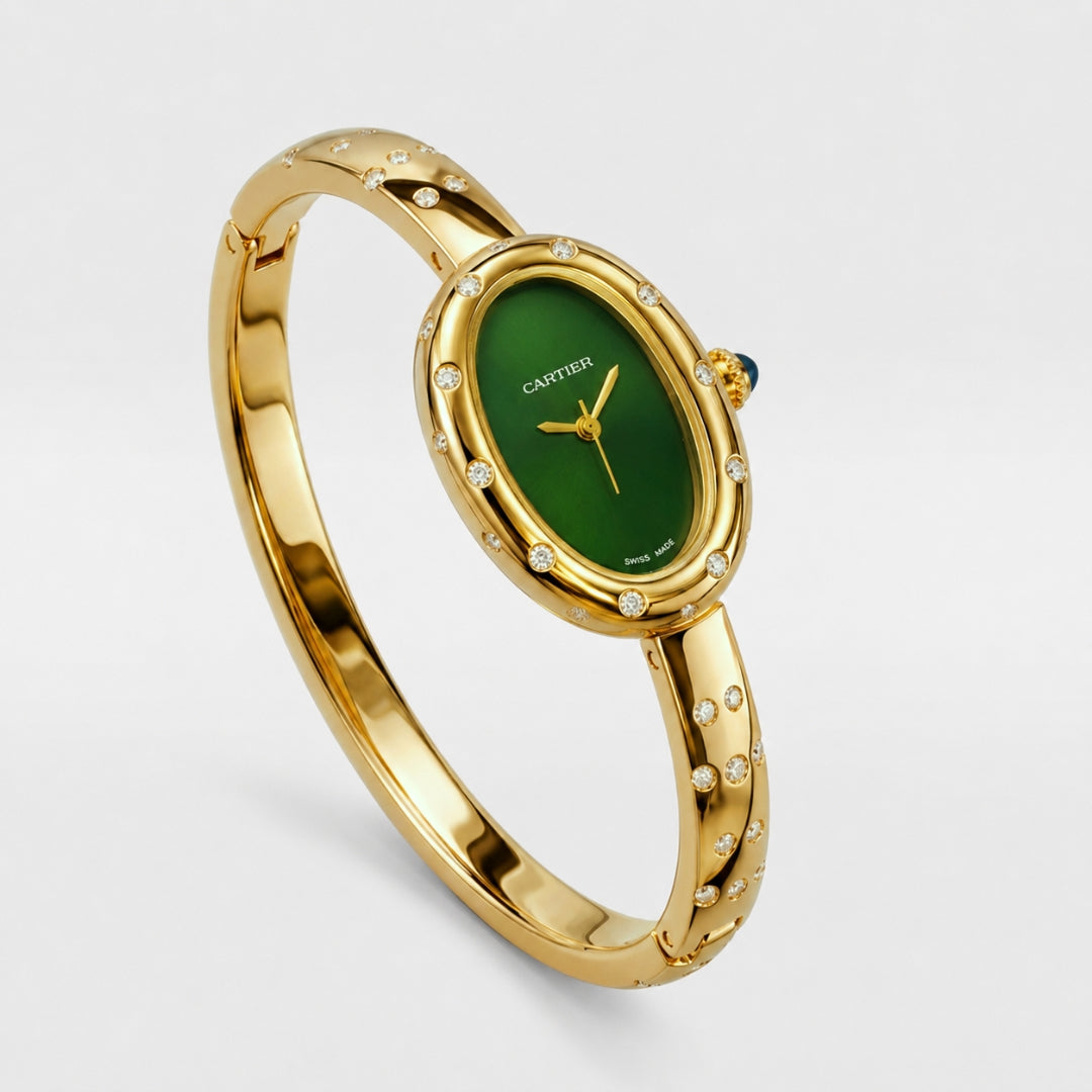 Cartier Diamond Bangle Watch-Gold