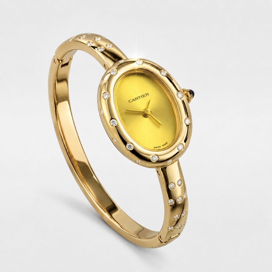Cartier Diamond Bangle Watch-Gold