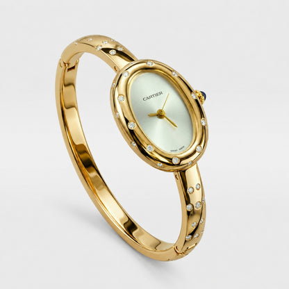 Cartier Diamond Bangle Watch-Gold