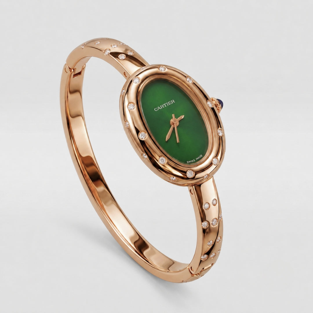 Cartier Diamond Bangle Watch-Rose Gold