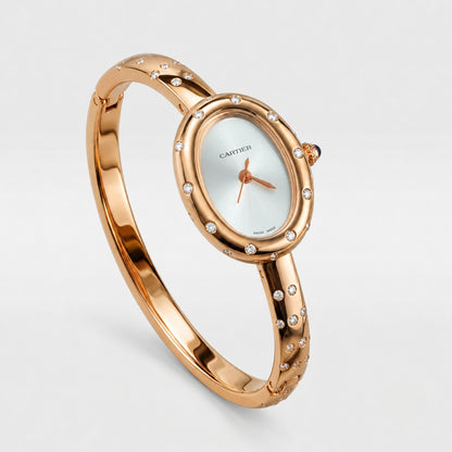 Cartier Diamond Bangle Watch-Rose Gold