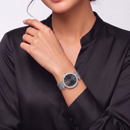 Michael Kors Crystal Bezel Mesh Silver Strap Women's Watch