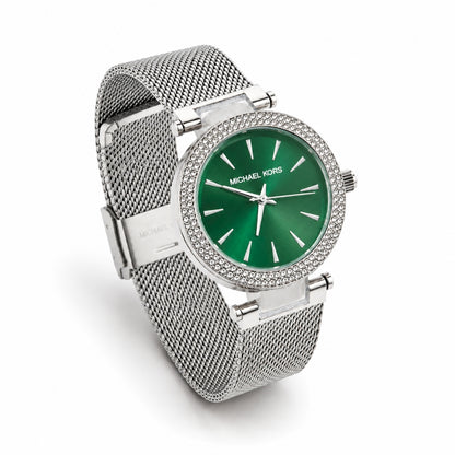 Michael Kors Crystal Bezel Mesh Silver Strap Women's Watch