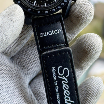 Omega X Swatch Speedmaster: Mission to the Moon Full Black Mens Watch