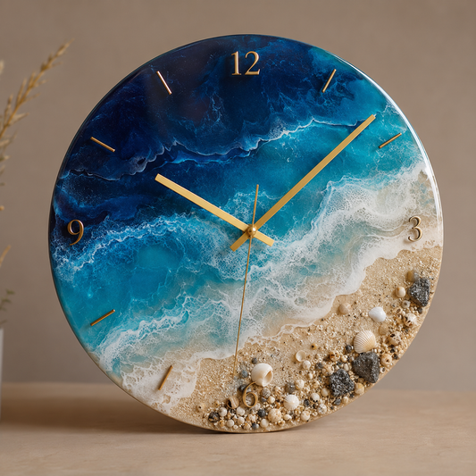 Ocean Wave Resin Art Wall Clock