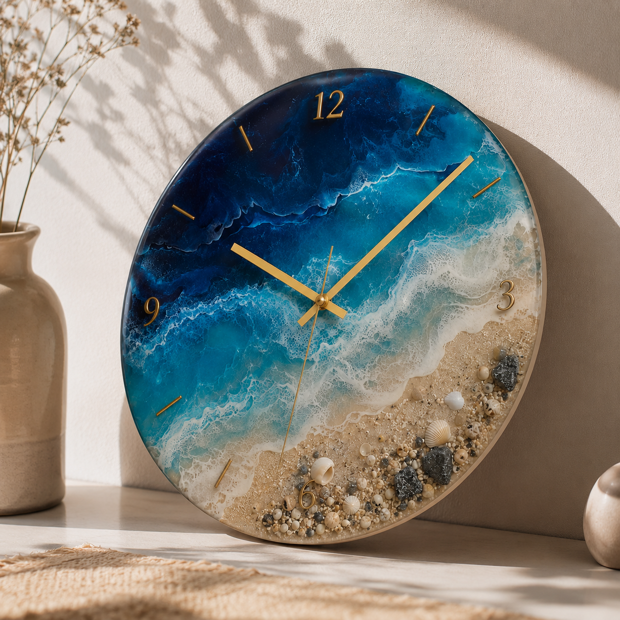 Ocean Wave Resin Art Wall Clock