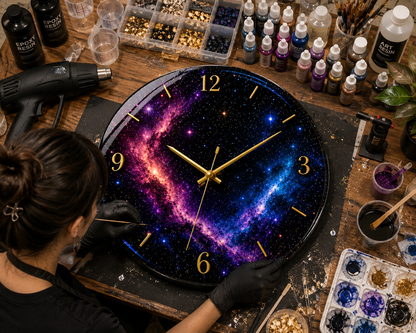 Galaxy Nebula Resin Art Wall Clock