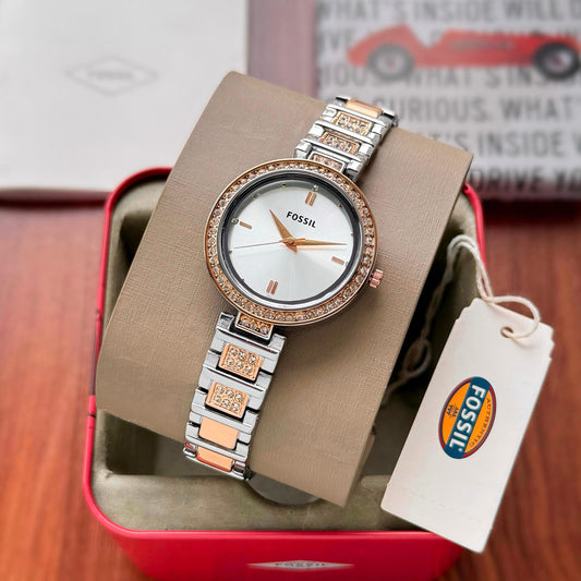 Fossil Karli BQ3337 – Women’s Rose Gold Crystal Watch