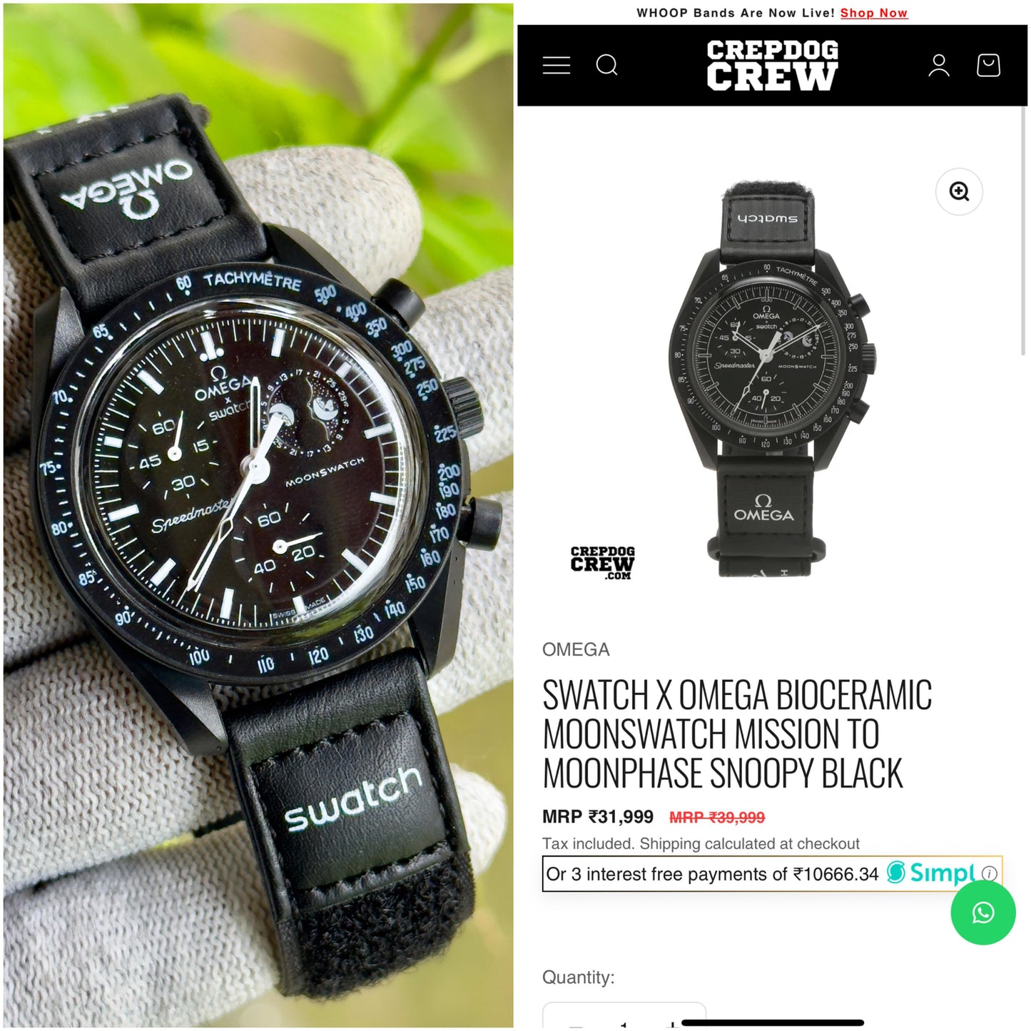 Omega X Swatch Speedmaster: Mission to the Moon Full Black Mens Watch