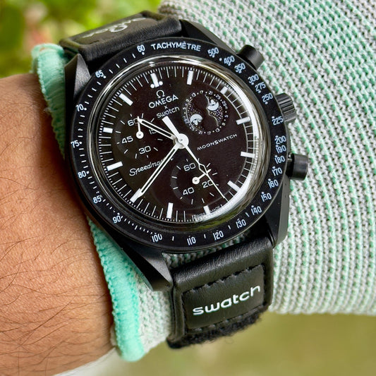 Omega X Swatch Speedmaster: Mission to the Moon Full Black Mens Watch