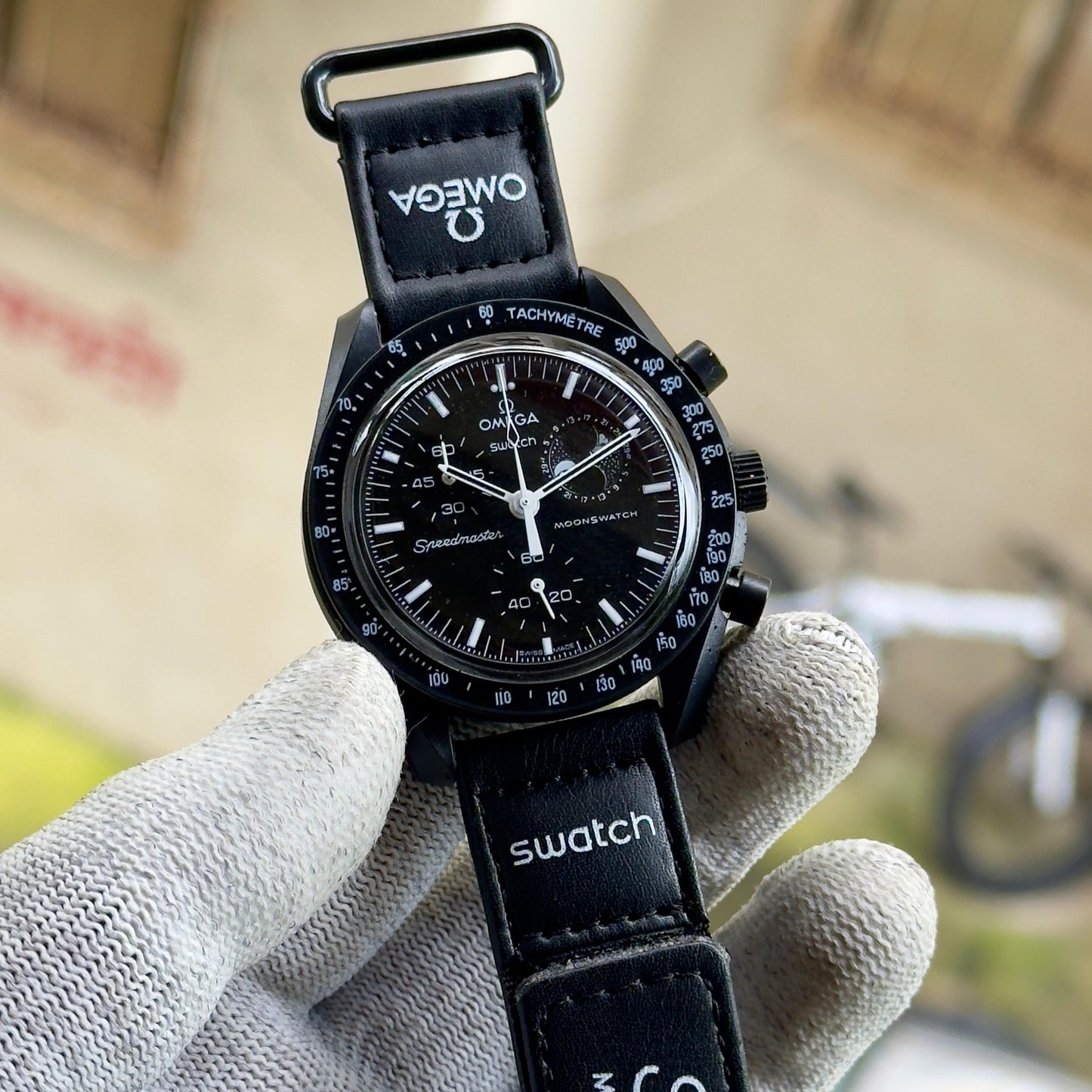 Omega X Swatch Speedmaster: Mission to the Moon Full Black Mens Watch
