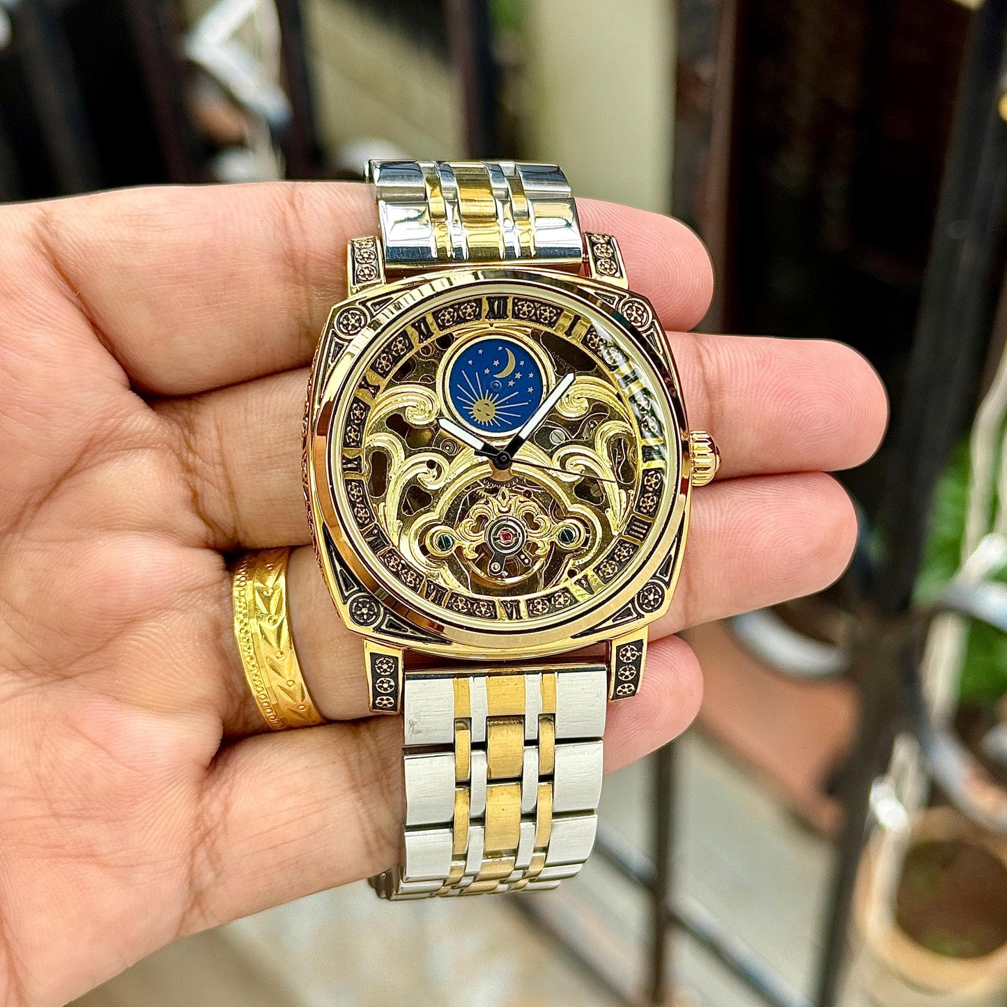 Patek Philippe Skeleton Automatic Watch - Gold & Silver Edition