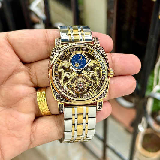 Patek Philippe Skeleton Automatic Watch - Gold & Silver Edition