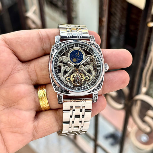 Patek Philippe Skeleton Automatic Watch - Silver Edition
