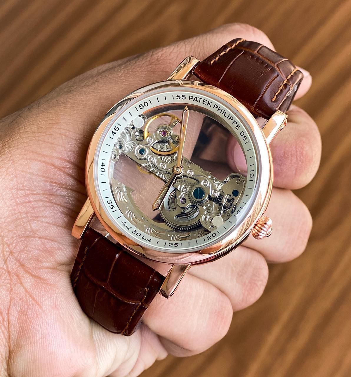 Patek Philippe 051 Skeleton Dial – Luxury Brown Leather Edition