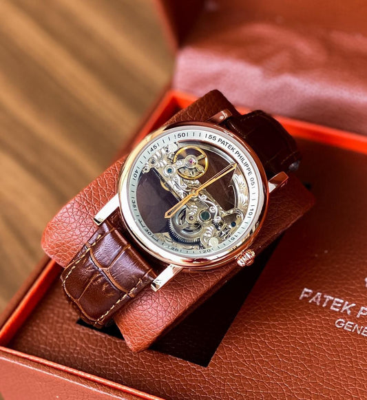 Patek Philippe 051 Skeleton Dial – Luxury Brown Leather Edition