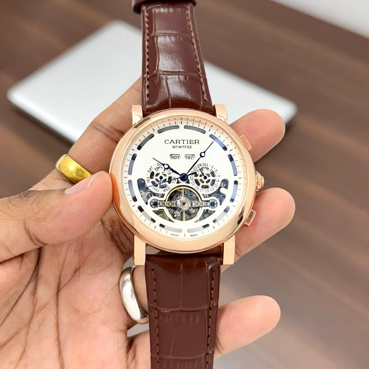Cartier Open Heart Turbilion Mens Watch