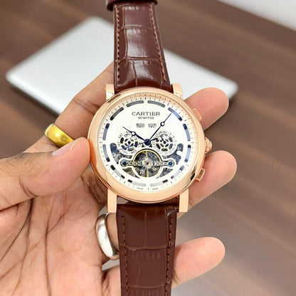 Cartier Open Heart Turbilion Mens Watch