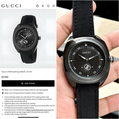 Gucci Interlocking YA142330 Men's Watch