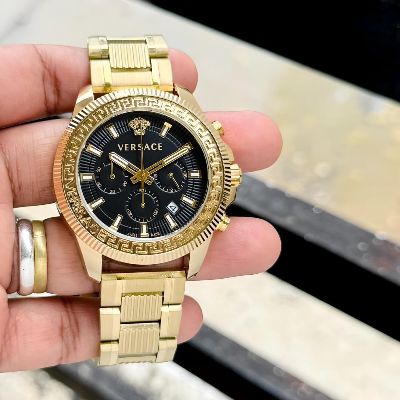 Versace Greca Action Chronograph Watch for Men's