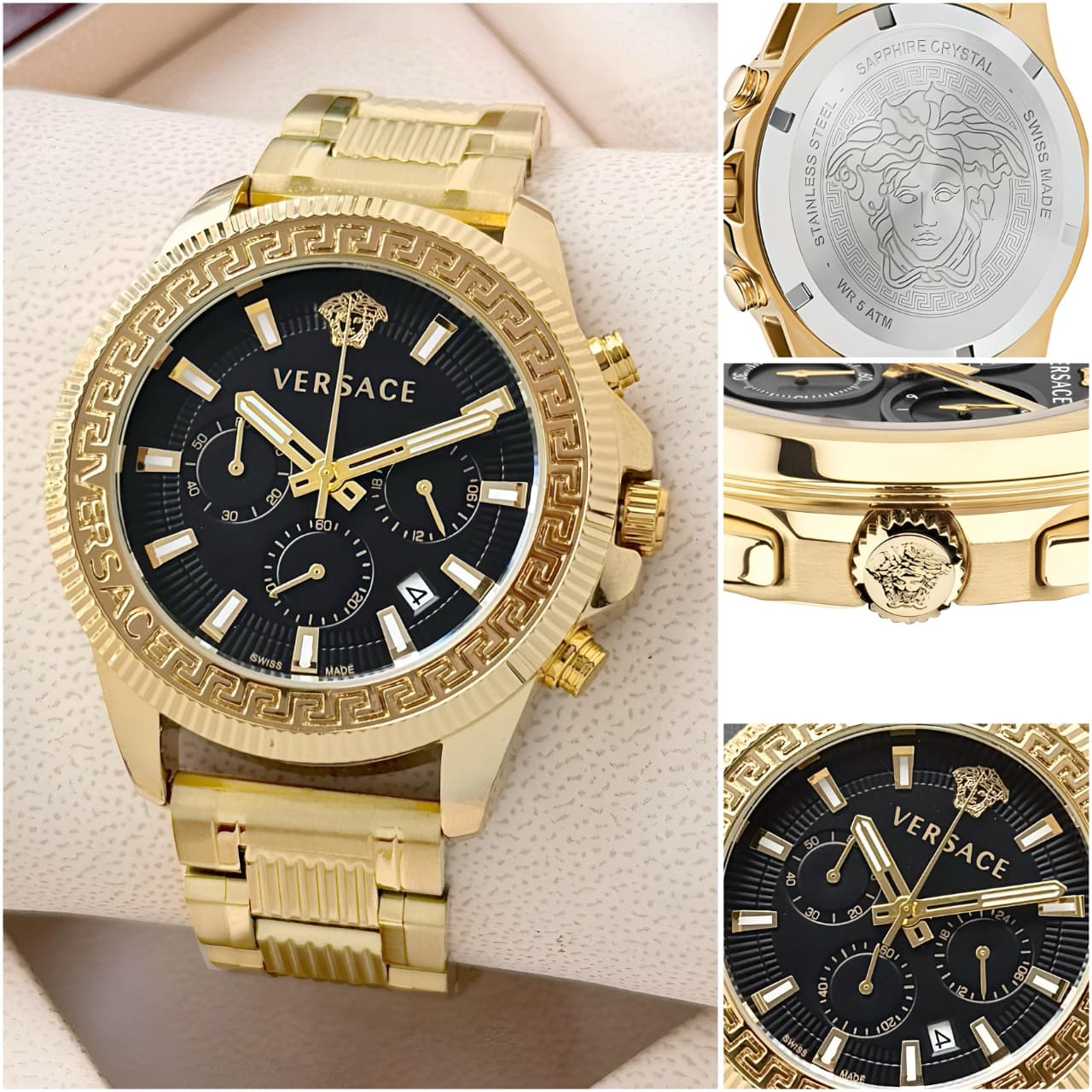 Versace Greca Action Chronograph Watch for Men's