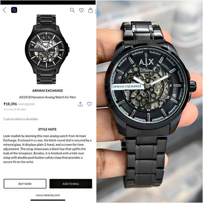 Armani Exchange Hampton AX2418 Skeleton Automatic