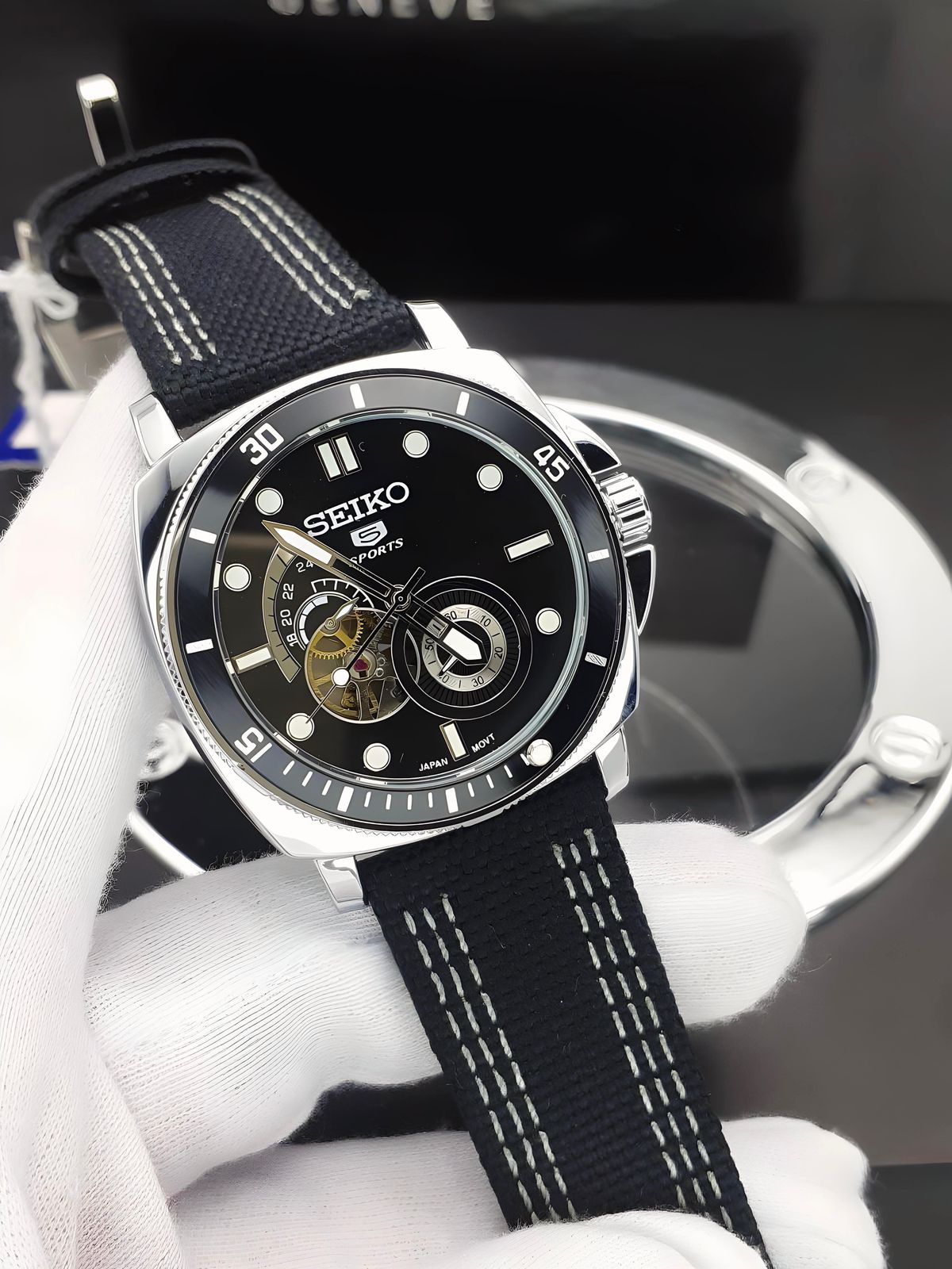 Seiko 5 Sports Automatic Skeleton Dial Men’s Watch