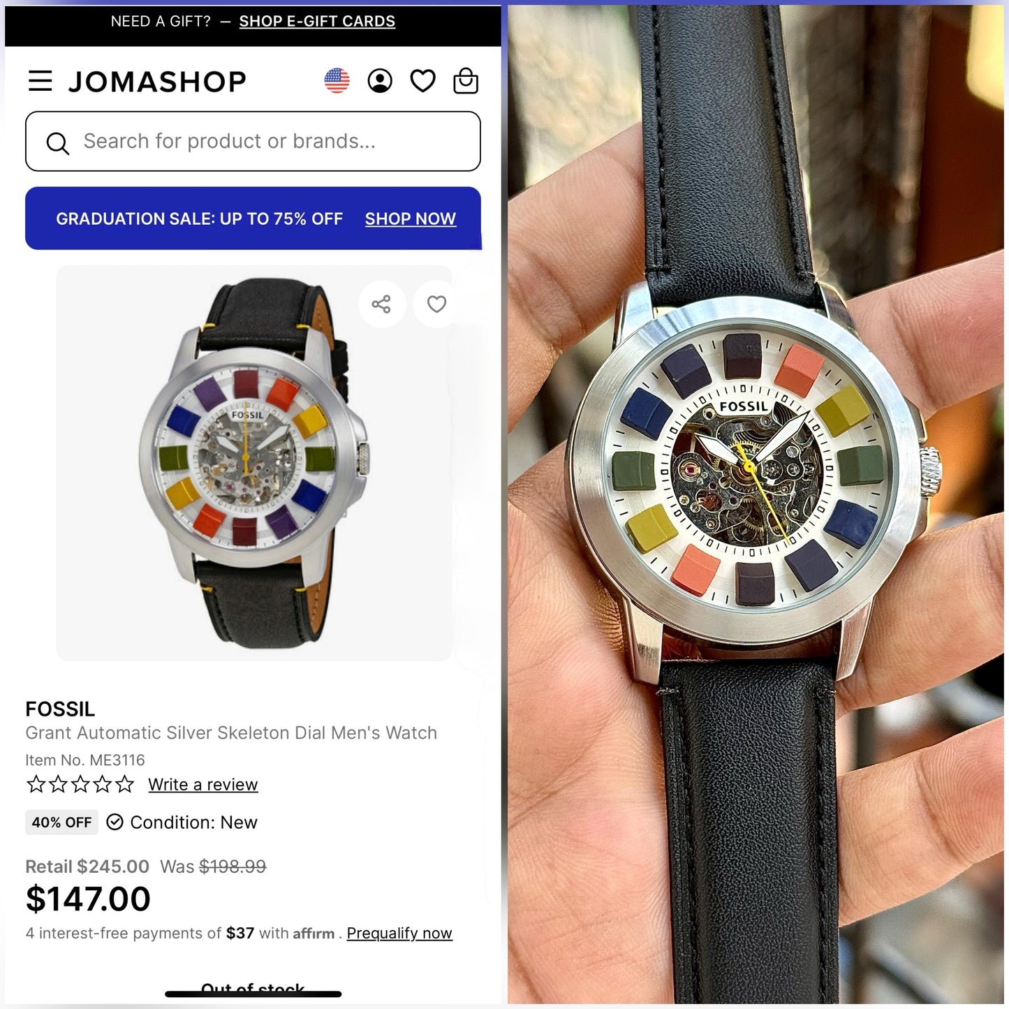 F0SSIL Grant Automatic Multicolour Skeleton