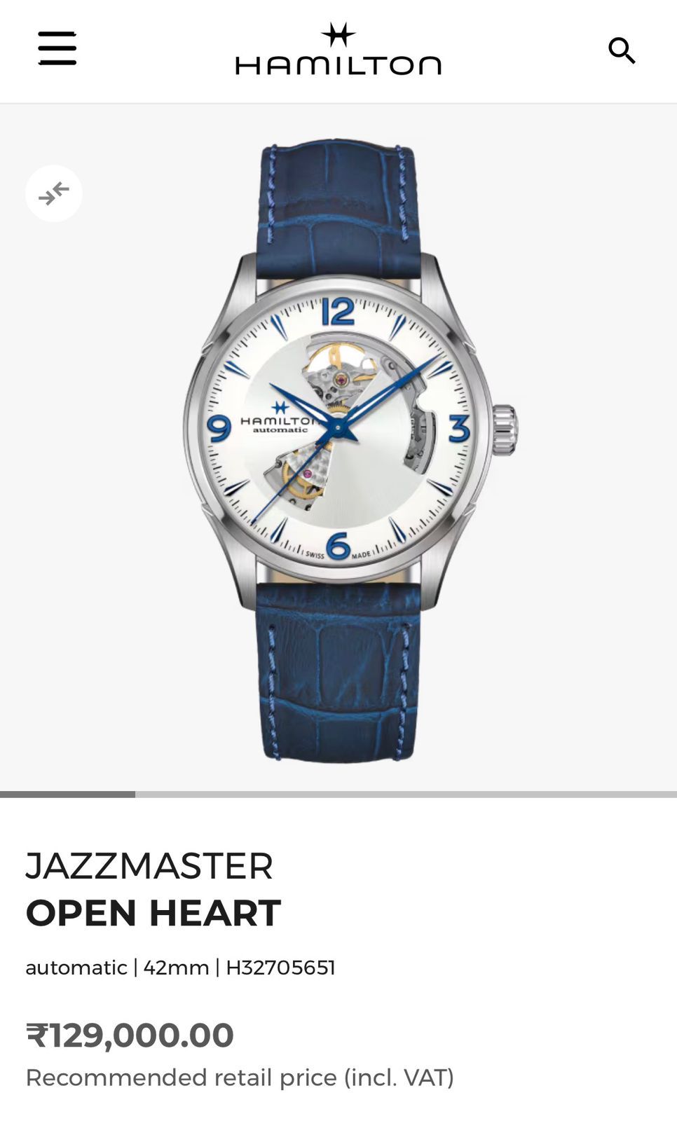 Hamilton Jazzmaster Open Heart