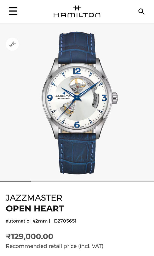 Hamilton Jazzmaster Open Heart