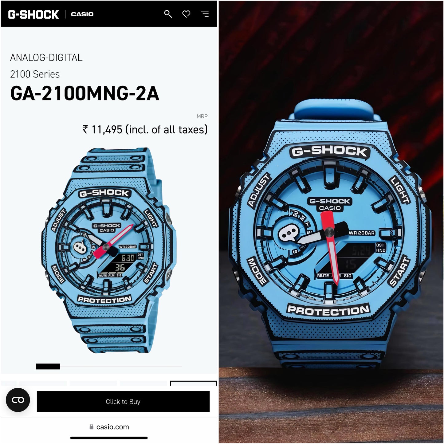 G-SHOCK GA-2100 "Manga Edition - Blue"
