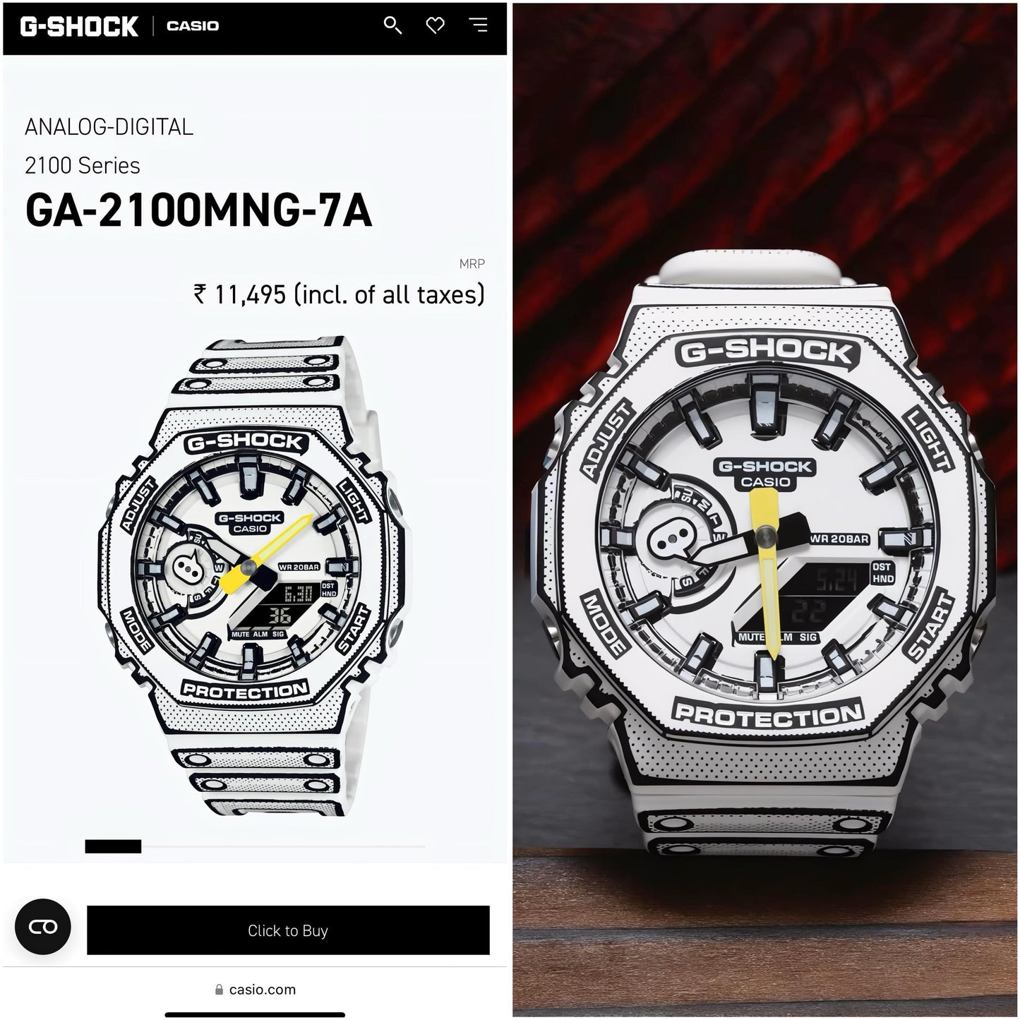 G-SHOCK GA-2100 "Manga Edition - White"