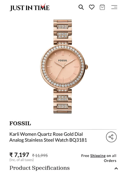 Fossil Women's Karli Rose Gold Watch