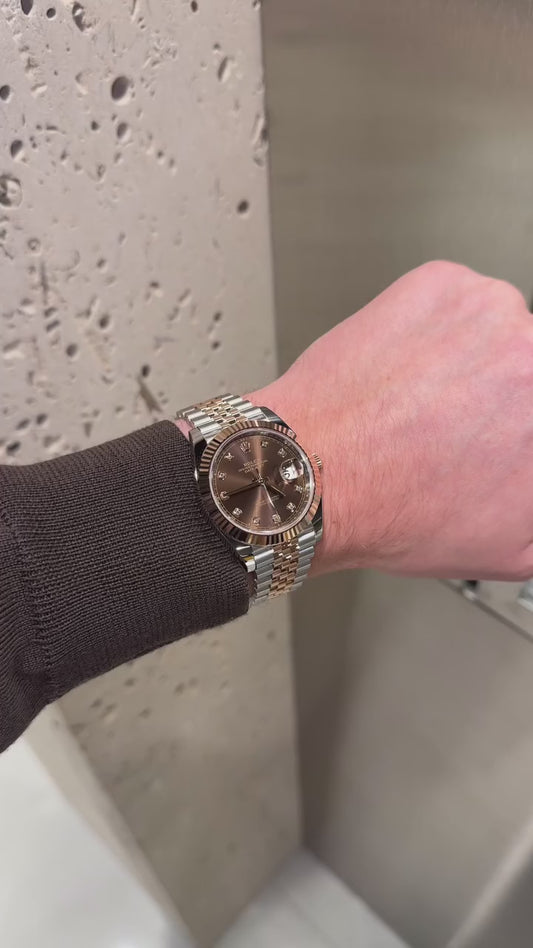 Rolex DateJust Men's Watch In Silver & Rose Gold Edition