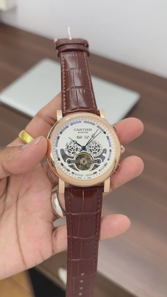 Cartier Open Heart Turbilion Mens Watch
